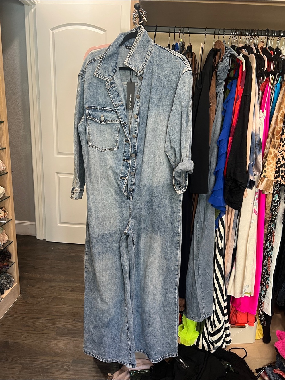 Fashion Nova Light Blue Denim Jumpsuit Overalls
